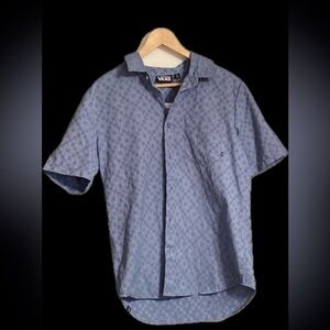 Vans Button Down Checkered Short Sleeve Cotton Shirt Gray Men Size Small NWT